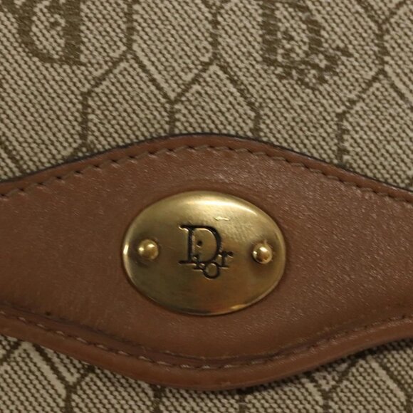 Christian Dior Honeycomb Canvas Hand Bag PVC Leather Beige Auth sw453 - Picture 12 of 16